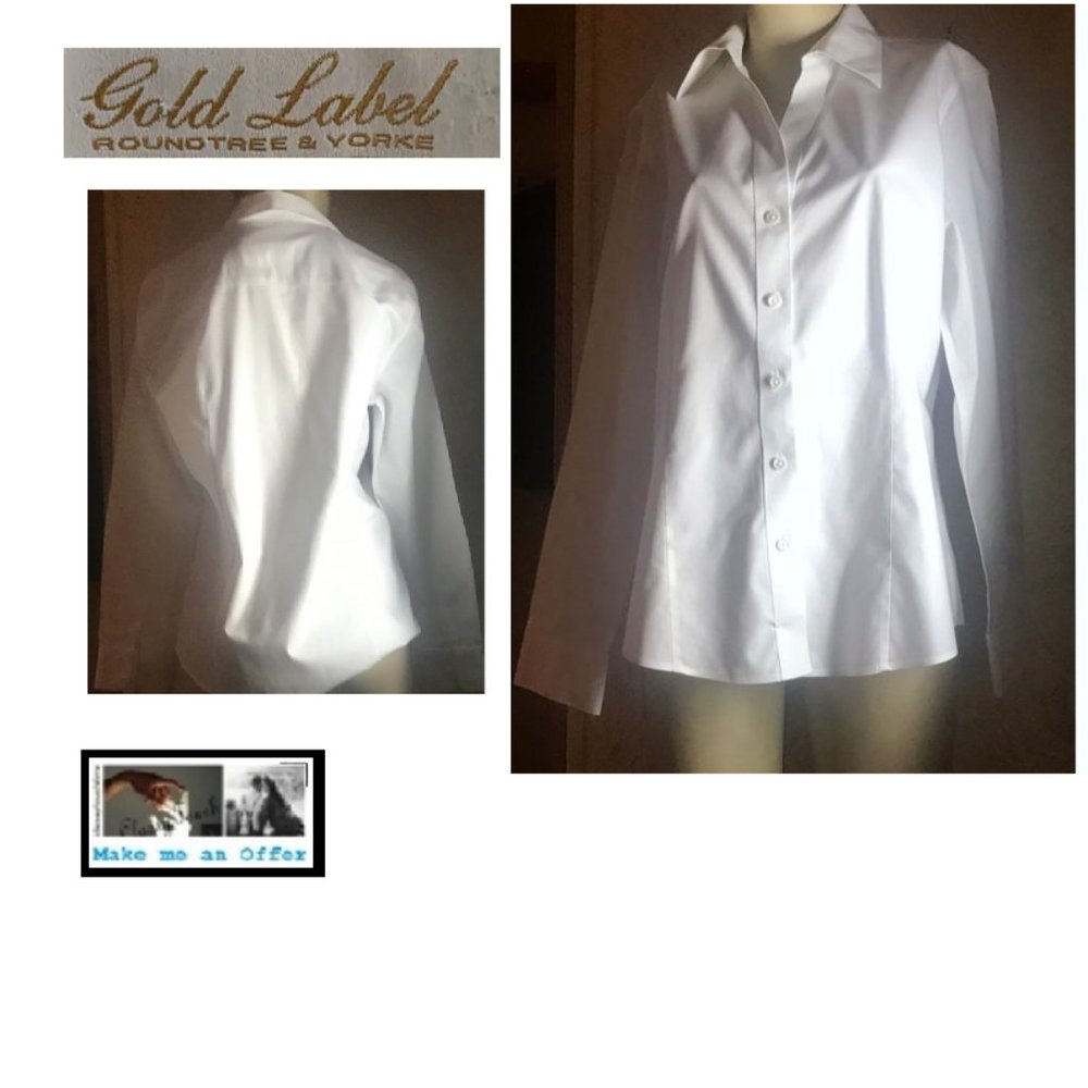 Gold Label White Non Iron Shirt Size 12